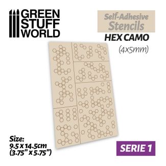 Self-Adhesive stencils - Hex Camo - Green Stuff World