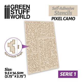 Self-Adhesive stencils - Pixel Camo - Green Stuff World