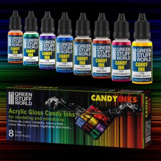 Candy Ink Acrylic Paints Set x8 - Green Stuff World - GSW-9568