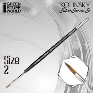 Silver Series (S) - Size 2 Kolinsky Brush - Green Stuff World