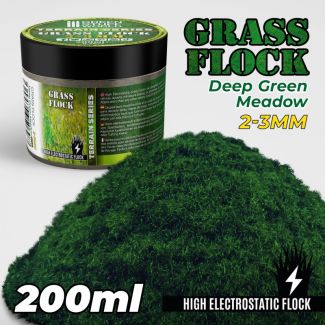 Static Grass Flock - Deep Green Meadow 2-3mm (200Ml) - Green Stuff World