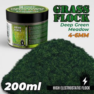 Static Grass Flock - Deep Green Meadow 4-6mm (200Ml) - Green Stuff World