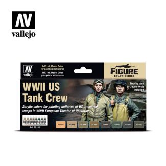 Vallejo Model Color Set - WWII US Tank Crew - 70.186