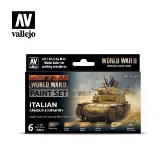 WWII American Armour & Infantry Vallejo Model Color Set - 70.203