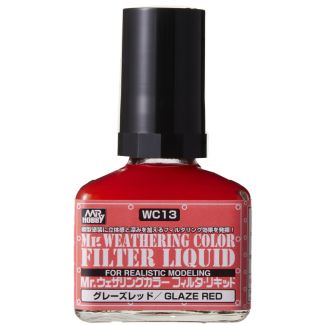 Mr Weathering Color Filter Liquid Glaze Red (40ml) - WC-13