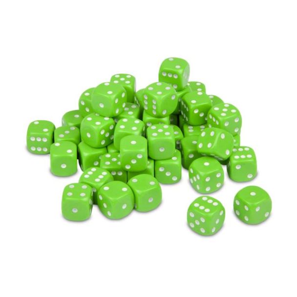 12mm Dice - Pack Of 20 - Lime Green