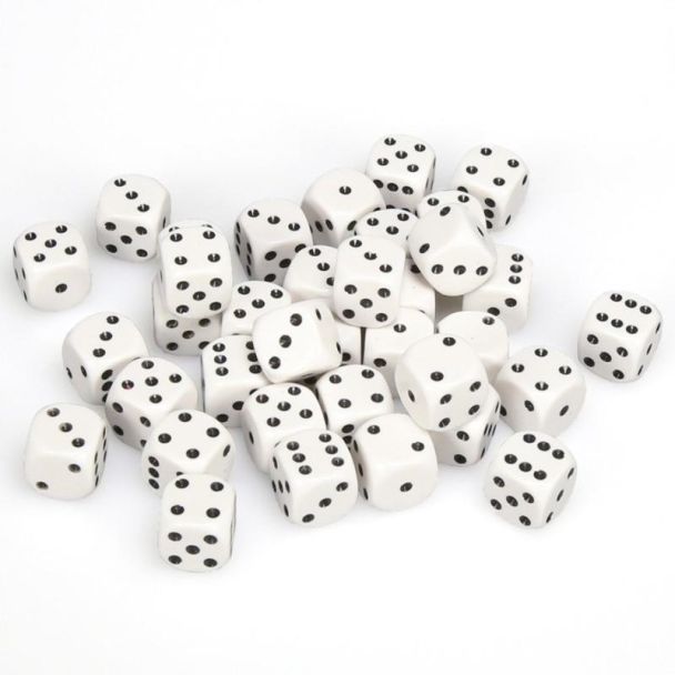12mm Dice - Pack Of 20 - White