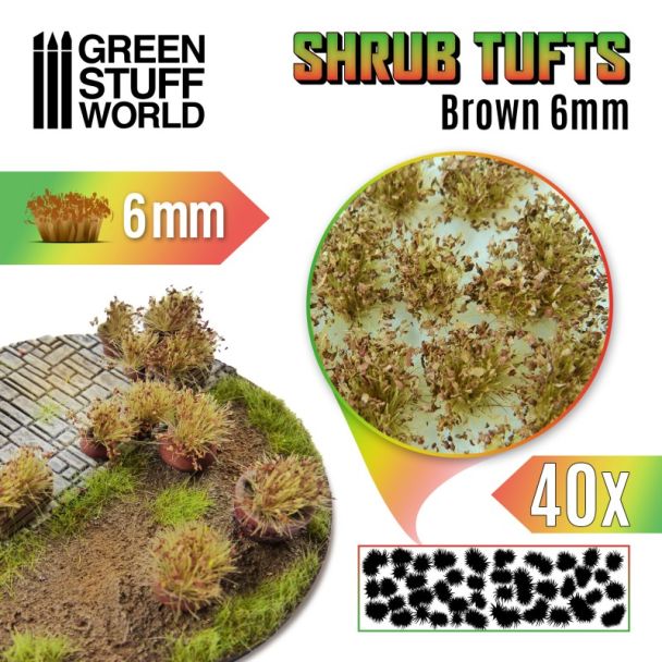 Shrubs TUFTS - 6mm self-adhesive - BROWN - GSW-10746