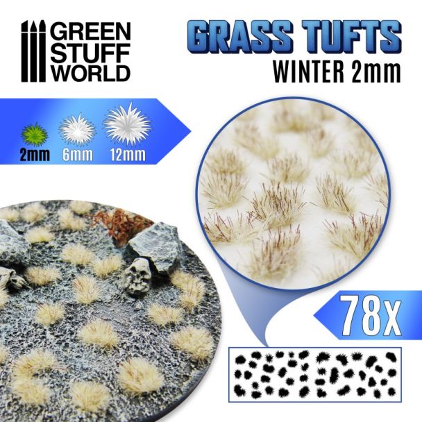 Grass TUFTS - 2mm self-adhesive - White Winter - GSW-10979