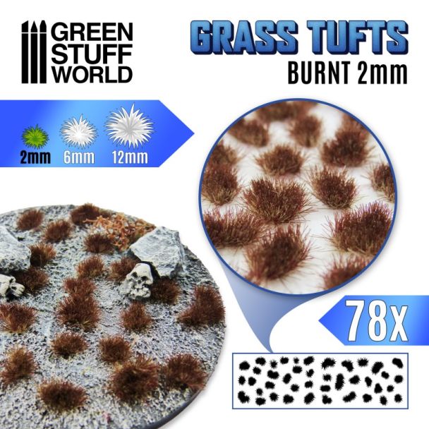 Grass TUFTS - 2mm self-adhesive - Burnt - GSW-10981