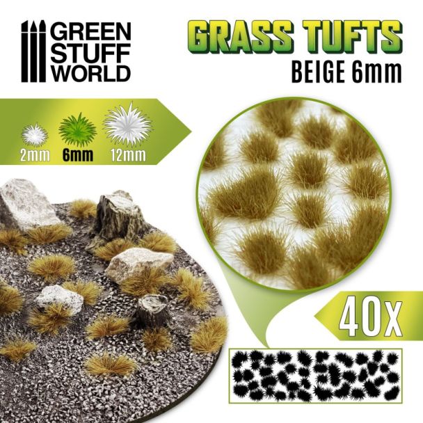 Grass TUFTS - 6mm self-adhesive - BEIGE - GSW-1247