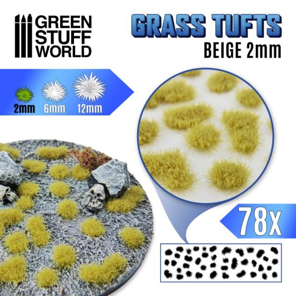 Grass TUFTS - 2mm self-adhesive - BEIGE - GSW-2339