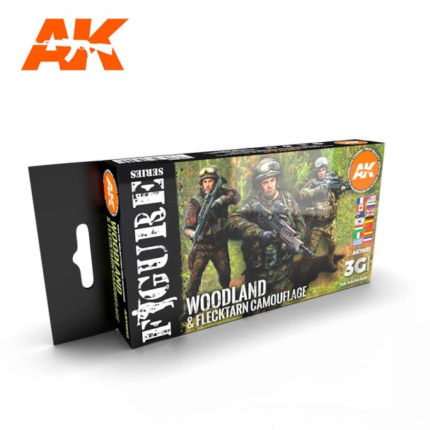 Woodland & Flecktarn Camouflage Paint Set - AK11632
