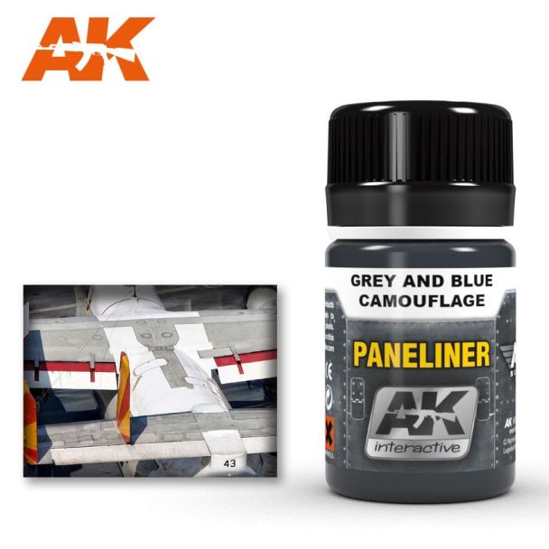 Paneliner For Grey And Blue Camouflage 35Ml 35ml AK Interactive - AK2072