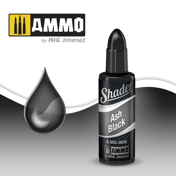 Ash Black Acrylic Shader Ammo By Mig 10ml - MIG858