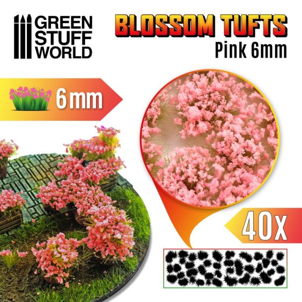 Blossom TUFTS - 6mm self-adhesive - PINK - GSW-11336