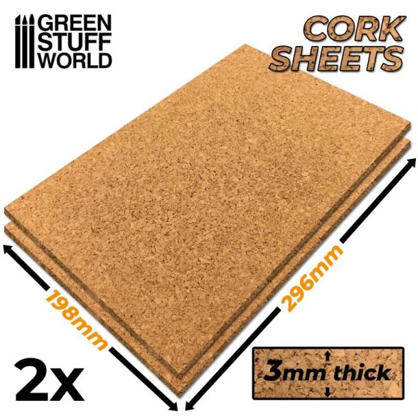 GSW Cork Sheet in 3mm x2