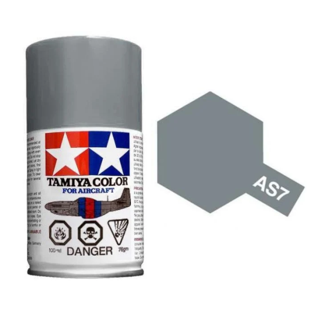 Tamiya AS-7 Neutral Gray (USAAF) 100ml Spray Paint for Scale Models - 86507