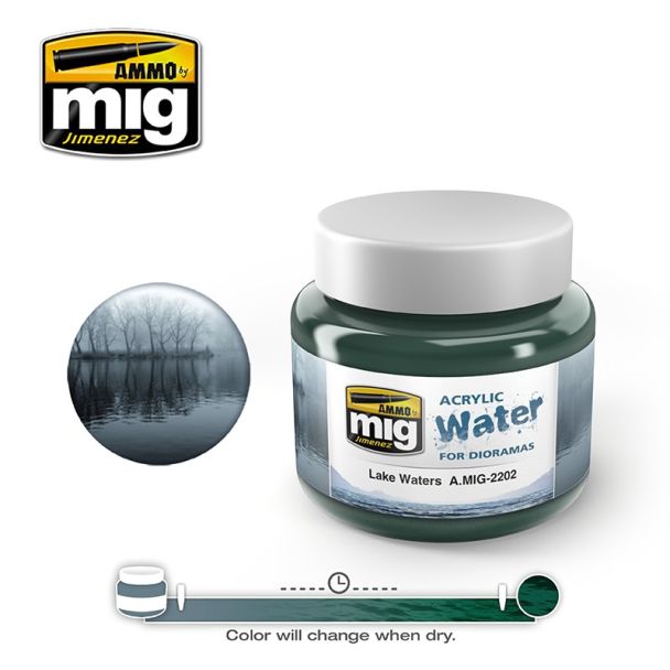 Acrylic Water - Lake Waters 250ml Ammo By Mig - MIG2202