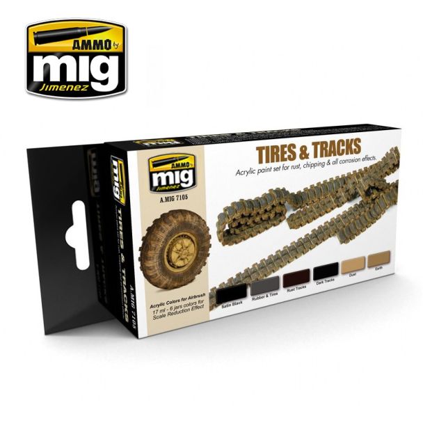  Tires and Tracks Paint Set Ammo By Mig - MIG7105
