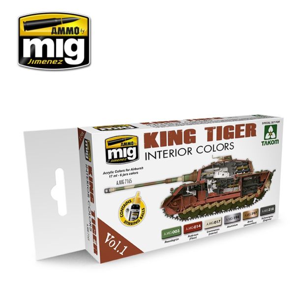 King Tiger Interior Colors Paint Set Ammo By Mig - MIG7165
