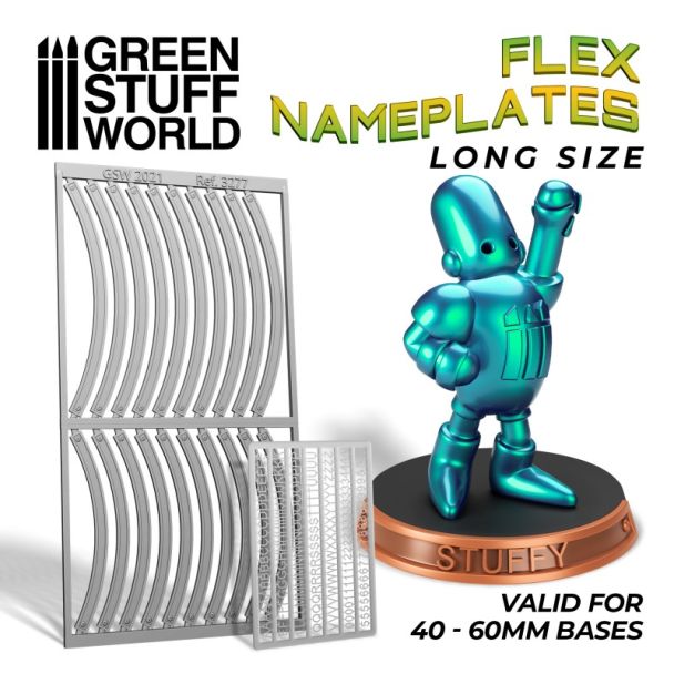 NAME PLATES - Long - Green Stuff World - 3277