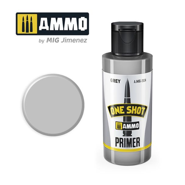 Grey One Shot Primer 60ml Ammo By Mig - MIG2024