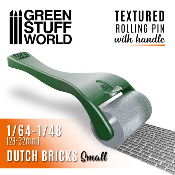 Rolling pin with Handle - Dutch Bricks Small - Green Stuff World - 10489