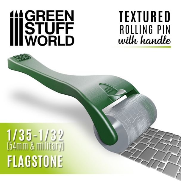 Rolling pin with Handle - Flagstone - Green Stuff World - 10493