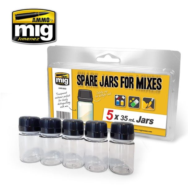 Spare Jars For Mixers 35ml Ammo By Mig - MIG8033