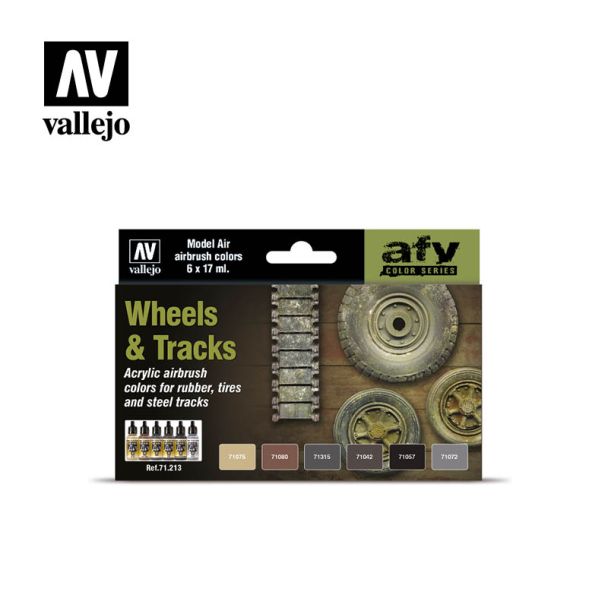 Vallejo Model Air Set - Wheels and Tracks Paint Set