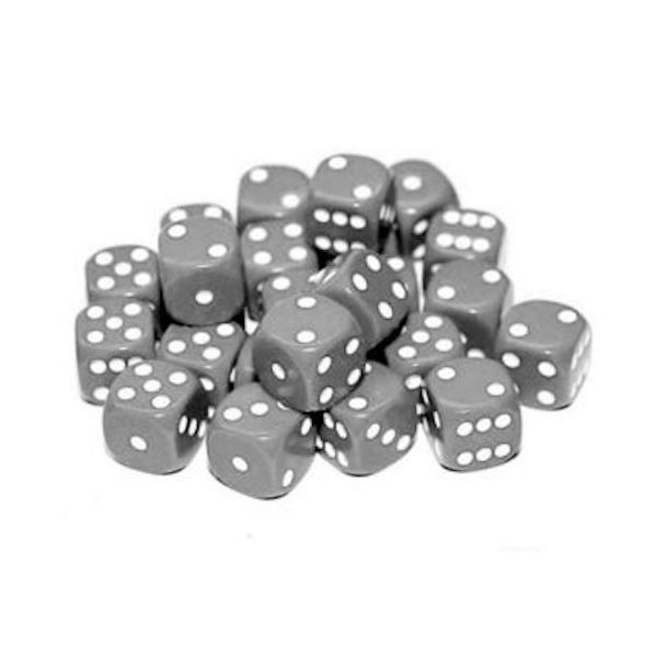 12mm Dice - Pack Of 20 - Grey